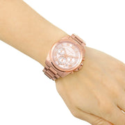 Michael Kors Brecken Chronograph Quartz Rose Gold Dial Rose Gold Steel Strap Watch For Women - MK6367