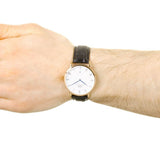 Daniel Wellington Dapper Reading White Dial Black Leather Strap Watch For Men - DW00100107
