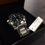 Marc Jacobs Larry Chronograph Black Dial Gunmetal Grey Steel Strap Watch for Men - MBM5031