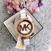 Michael Kors Parker White Dial Two Tone Steel Strap Watch for Women - MK6365