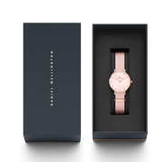 Daniel Wellington Petite Mother of Pearl Pink Dial Pink Nylon Strap Watch For Women - DW00100512