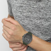 Hugo Boss Volane Chronograph Grey Dial Green Silicone Strap Watch For Men - 1513952
