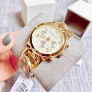 Michael Kors Runway Twist Gold Dial Gold Steel Strap Watch for Women - MK3131