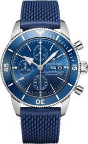 Breitling Superocean Heritage Chronograph 44 Blue Dial Blue Mesh Bracelet Watch for Men - A13313161C1S1