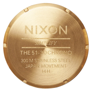 Nixon 51-30 Chrono Blue Dial Gold Steel Strap Watch for Men - A083-2735