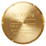 Nixon 51-30 Chronograph Gold Dial Gold Steel Strap Watch for Men - A083-502