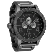 Nixon 51-30 Chrono Gunmetal Dial Gunmetal Steel Strap Watch for Men - A083-632