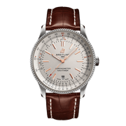 Breitling Navitimer 1 Automatic 41mm White Dial Brown Leather Strap Mens Watch - U17326241G1P2