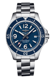 Breitling Superocean Automatic 42mm Blue Dial Silver Steel Strap Watch for Men - A17366D81C1A1