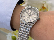 Breitling Chronomat 32 Diamonds White Dial Silver Steel Strap Watch for Women - A77310591A1A1