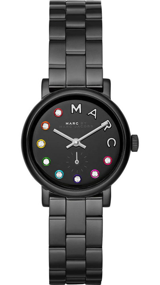 Marc Jacobs Baker Black Dial Black Steel Strap Watch for Women - MBM3425