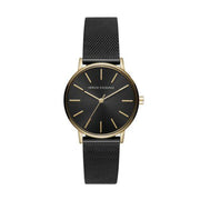 Armani Exchange Lola Three Hand Black Dial Black Mesh Strap Watch For Women - AX5548
