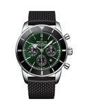 Breitling Superocean Heritage B01 Chronograph 44 Limited Edition Green Dial Black Mesh Bracelet Watch for Men - AB01621A1L1S1
