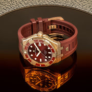 Maurice Lacroix Aikon Venturer Asia Special Edition Red Dial Red Rubber Strap Watch For Men - AI6058-BRZ6B-530-6