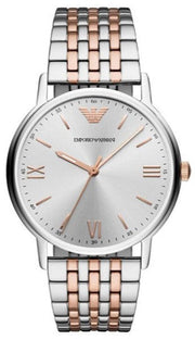 Emporio Armani Kappa Quartz Silver Dial Two Tone Mesh Bracelet Watch For Men - AR11093