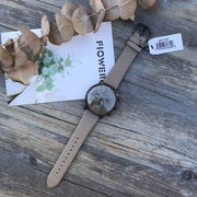 Emporio Armani Aviator Chronograph Grey Dial Beige Leather Strap Watch For Men - AR11107