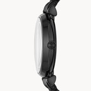 Emporio Armani Gianni T Bar Black Dial Black Steel Strap Watch For Women - AR11245