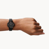 Emporio Armani Gianni T Bar All Black Diamond Dial Watch For Women - AR11245