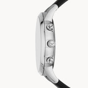 Emporio Armani Giovanni Chronograph Black Dial Black Leather Strap Watch For Men - AR11431