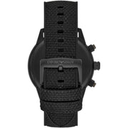 Emporio Armani Mario Chronograph Black Dial Black Nylon Strap Watch For Men - AR11453