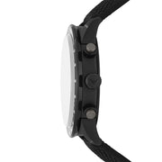 Emporio Armani Mario Chronograph Black Dial Black Nylon Strap Watch For Men - AR11453