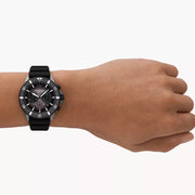 Emporio Armani Diver Chronograph Black Dial Black Silicone Strap Watch For Men - AR11515