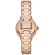 Emporio Armani Aira Three Hand Mother of Pearl Dial Rose Gold Steel Strap Watch For Women - AR11523