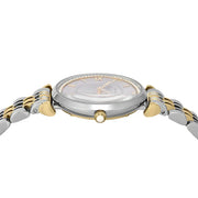 Emporio Armani Gianni T-Bar Beige Dial Two Tone Steel Strap Watch for Women - AR11702