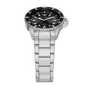 Emporio Armani World Explorer Solar Black Dial Silver Steel Strap Watch for Men - AR11787
