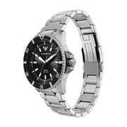 Emporio Armani World Explorer Solar Black Dial Silver Steel Strap Watch for Men - AR11787