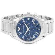 Emporio Armani Chronograph Quartz Blue Dial Silver Steel Strap Watch For Men - AR11082
