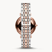 Emporio Armani Gianni T Bar White Dial Two Tone Steel Strap Watch For Women - AR80035