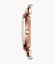 Emporio Armani T Bar Gianni Classic Mother Of Pearl Dial Two Tone Steel Strap Watch For Women - AR1683