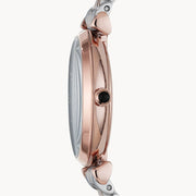 Emporio Armani Gianni T Bar Grey Dial Two Tone Steel Strap Watch For Women - AR1725