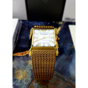 Emporio Armani Super Slim Quartz White DIal Gold Mesh Bracelet Watch For Women - AR2017