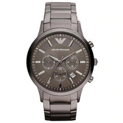 Emporio Armani Classic Chronograph Grey Dial Grey Steel Strap Watch For Men - AR2454