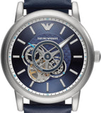Emporio Armani Luigi Chronograph Blue Dial Blue Leather Strap Watch For Men - AR60011