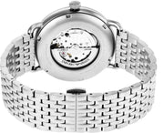 Emporio Armani Aviator Skeleton Blue Dial Silver Mesh Bracelet Watch For Men - AR60024