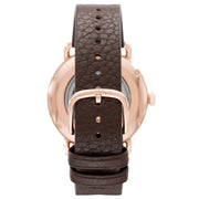 Emporio Armani Meccanico Automatic White Dial Brown Leather Strap Watch For Men - AR60027