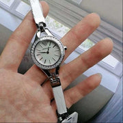Emporio Armani Chiara Mother of Pearl Dial White Leather Strap Watch for Women - AR7353