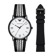 Emporio Armani Kappa White Dial Two Tone NATO Strap Watch For Men - AR80005