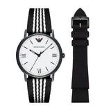 Emporio Armani Kappa White Dial Two Tone NATO Strap Watch For Men - AR80005