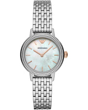 Emporio Armani Interchangeable Mother of Pearl Dial Silver Steel Strap Watch For Women - AR80020