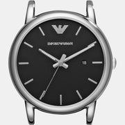 Emporio Armani Luigi Quartz Black Dial Silver Steel Strap Watch For Men - AR2499