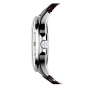 Armani Exchange Whitman Silver Dial Brown Leather Strap Watch For Men - AX2100
