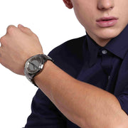 Armani Exchange Hampton Chronograph Grey Dial Grey Steel Strap Watch For Men - AX2194