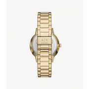 Armani Exchange Cayde Chronograph Black Dial Gold Steel Strap Watch for Men - AX2747