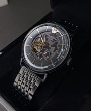Emporio Armani Meccanico Automatic Black Dial Black Mesh Bracelet Watch For Men - AR60025