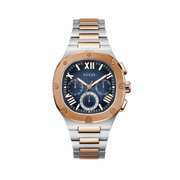 Guess Headliner Multifunction Blue Dial Two Tone Steel Strap Watch For Men - GW0572G4