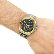 Hugo Boss Hero Chronograph Blue Dial Two Tone Steel Strap Watch for Men - 1513767